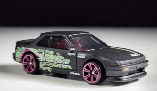 Hot Wheels 2025 Neon Speeders, Mix 1 3:8 Nissan Silvia (S13), NEW/LOOSE, matte black