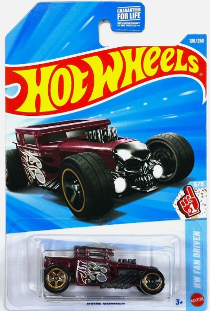 Hot Wheels 2026 #139/250, Bone Shaker, dark red