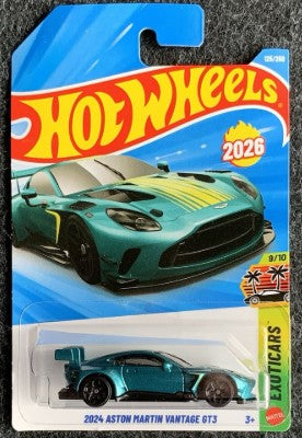 Hot Wheels 2026 #125/250, 2024 Aston Martin Vantage GT3, metalflake racing green