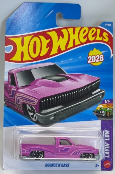 Hot Wheels 2026 #017/250, Bounce 'N Bass, pink