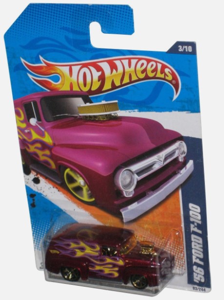 Hot Wheels 2011 #093/244 '56 Ford F-100, metallic magenta (fair condition card)