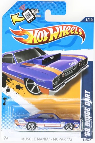 Hot Wheels 2012 #081/247 '68 Dodge Dart, metalflake dark blue