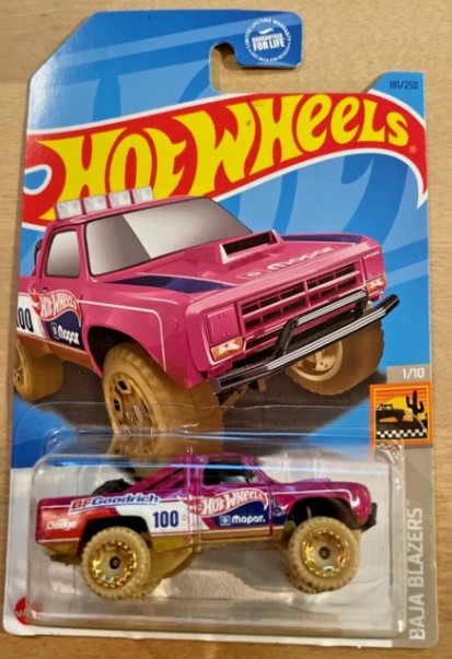 Hot Wheels 2023 #181/250 '87 Dodge D100, pink