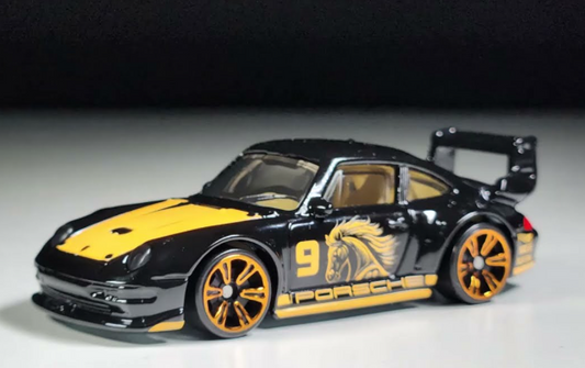 Hot Wheels 2025 Neon Speeders 8/8, Porsche 993 GT2, NEW/LOOSE, black