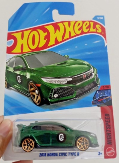 Hot Wheels 2026 #011/250 2018 Honda Civic Type R, green