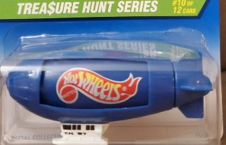 Hot Wheels 1997 Treasure Hunt Series #10/12, Blimp, NEW/LOOSE, blue