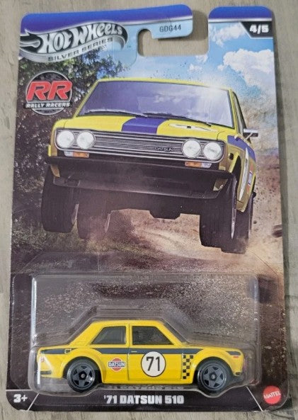 Hot Wheels 2026 Rally Racers 4/5, '71 Datsun 510, yellow