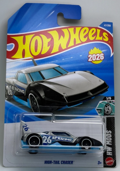 Hot Wheels 2026 #047/250 High Tail Chaser, metalflake silver