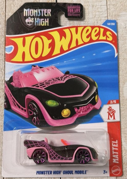 Hot Wheels 2026 #048/250 Monster High Ghoul Mobile, black