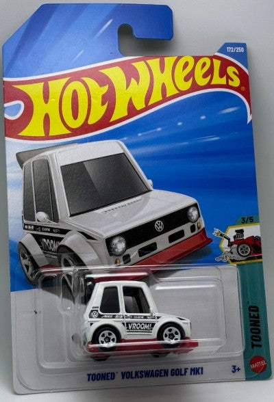 Hot Wheels 2026 #172/250, Tooned Volkwagen Golf MK1, white
