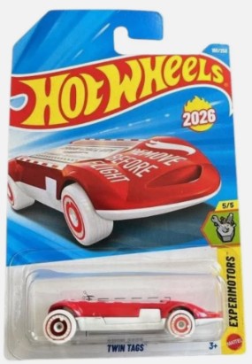 Hot Wheels 2026 #166/250, Twin Tags, red