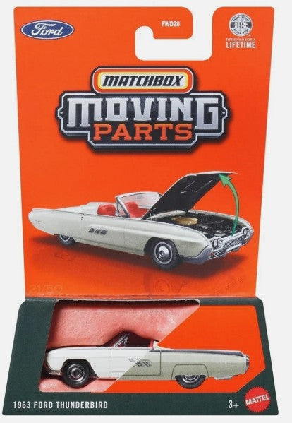 Matchbox 2026 Moving Parts, 1963 Ford Thunderbird, white