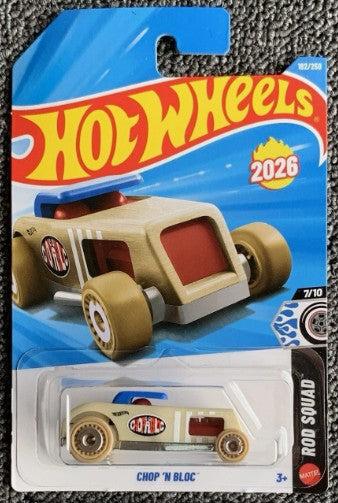 Hot Wheels 2026 #182/250, Chop 'N Bloc, tan