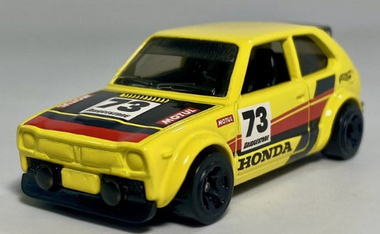 Hot Wheels 2024 #090/250 '73 Honda Civic Custom, NEW/LOOSE, yellow
