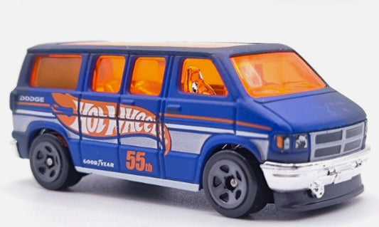 Hot Wheels 2023 #066/250 Dodge Van, NEW/LOOSE, HW racing blue