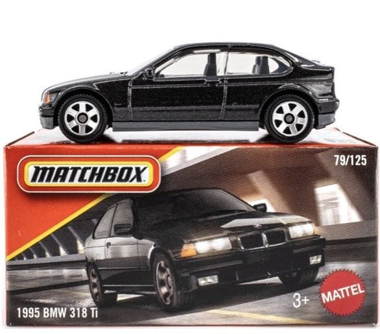 Matchbox 2026 Power Grabs #005/125, 1995 BMW 318ti, NEW/LOOSE, black