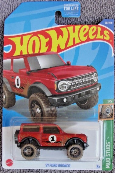 Hot Wheels 2022 #068/250, '21 Ford Bronco, metalflake red