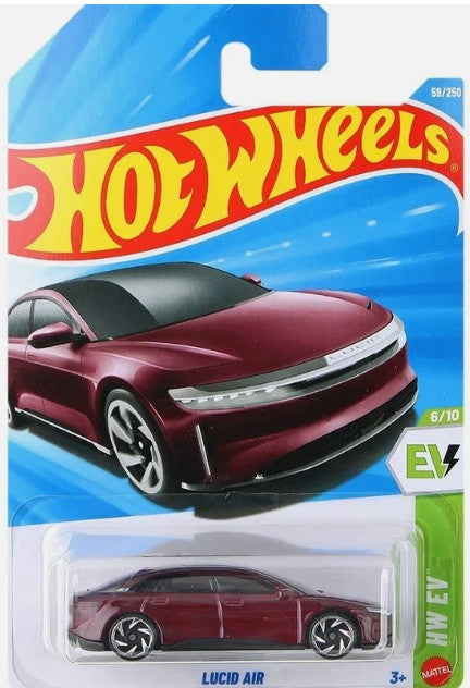 Hot Wheels 2026 #059/250, Lucid Air, metalflake zenith red