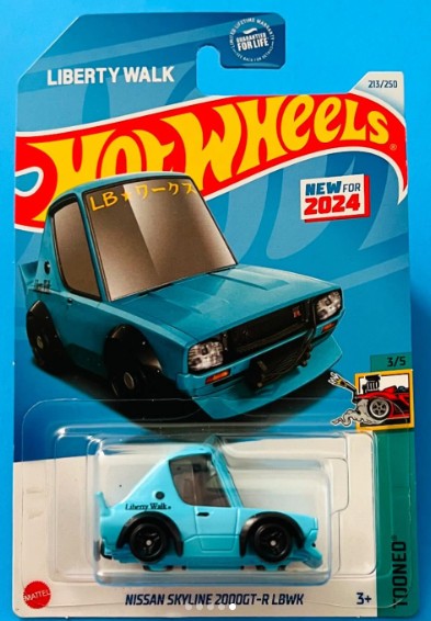 Hot Wheels 2024 #213/250 Nissan Skyline 2000GT-R LBWK, sky blue