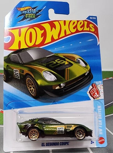 Hot Wheels 2026 #096/250, El Segundo Coupe, metalflake dark green