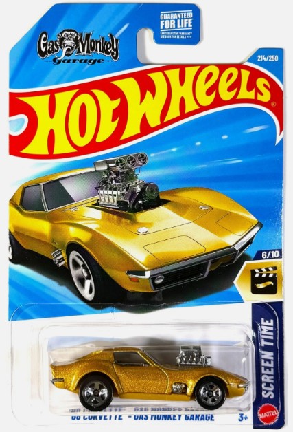 Hot Wheels 2026 #214/250, '68 Corvette - Gas Monkey Garage, gold