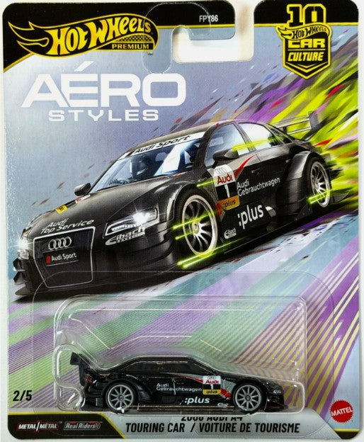 Hot Wheels 2026 Premium Aero Styles 2/5, 2008 Audi A4 Touring Car, black
