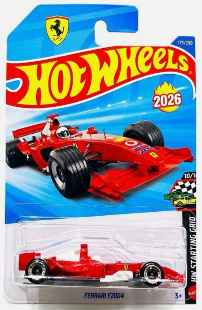 Hot Wheels 2026 #173/250, Ferrari F2004, red