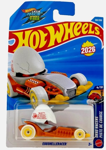 Hot Wheels 2026 #103/250, Eggshelleracer, zamac/orange body