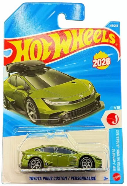 Hot Wheels 2026 #060/250 Toyota Prius Custom, army green (no roof box variant)