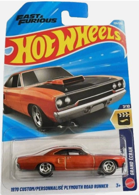 Hot Wheels 2026 #224/250, 1970 Custom Plymouth Roadrunner, metalflake hemi orange