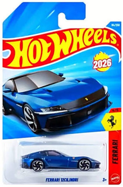 Hot Wheels 2026 #094/250, Ferrari 12Cilindri, blue