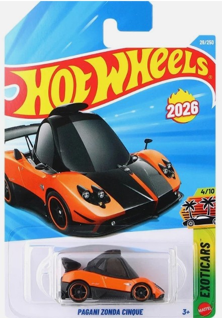 Hot Wheels 2026 #026/250, Pagani Zonda Cinque (Toon'd), orange