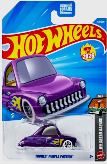 Hot Wheels 2026 #148/250, Tooned Purple Passion, purple
