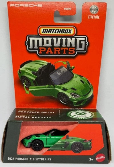 Matchbox 2026 Moving Parts 27/50, 2024 Porsche 718 Spyder RS, python green