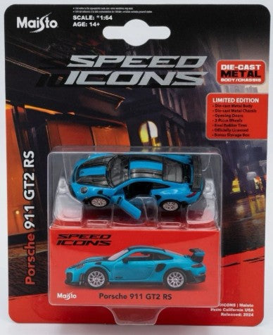 Maisto 2026 Speed Icons, Porsche 911 GT2 RS, teal