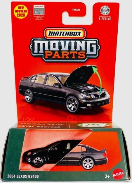 Matchbox 2026 Moving Parts, 2004 Lexus GS400, black