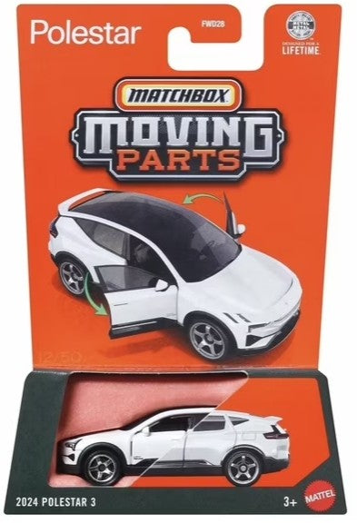 Matchbox 2026 Moving Parts, 2024 Polestar 3, pearl white