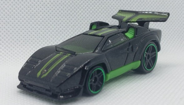 Hot Wheels 2018 #181/365, Lamborghini Countach ('Tooned), NEW/LOOSE, metalflake black