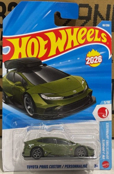 Hot Wheels 2026 #060/250 Toyota Prius Custom, army green (no roof box variant)