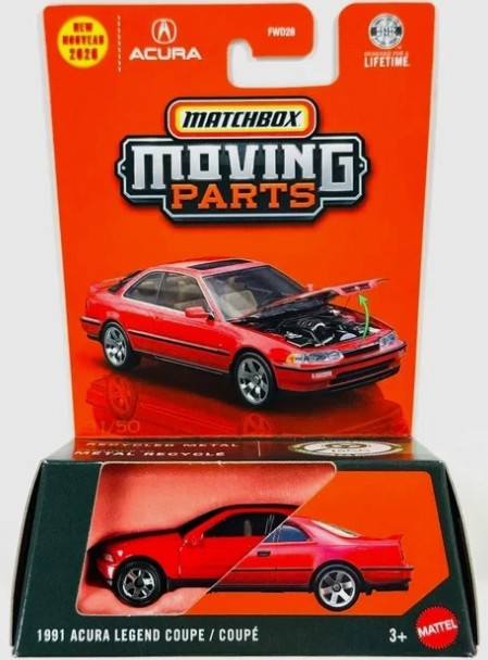 Matchbox 2026 Moving Parts, 1991 Acura Legend Coupe, red