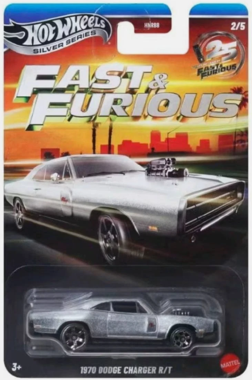 Hot Wheels 2026 Silver Series F&F Silver Anniversary 2/5, 1970 Dodge Charger R/T, silver