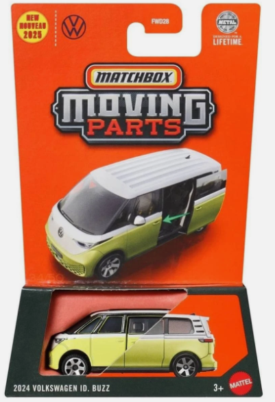 Matchbox 2025 Moving Parts, 2024 Volkswagen ID.Buzz, yellow & white