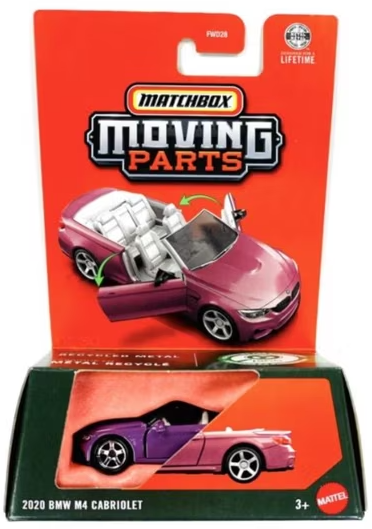 Matchbox 2026 Moving Parts, 2020 BMW M4 Cabriolet, metalflake purple