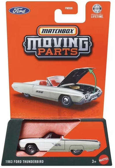 Matchbox 2026 Moving Parts, 1963 Ford Thunderbird, white
