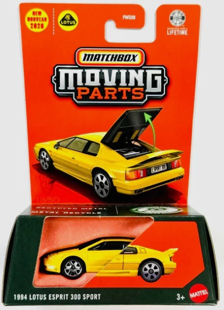 Matchbox 2026 Moving Parts, 1994 Lotus Esprit 300 Sport, yellow