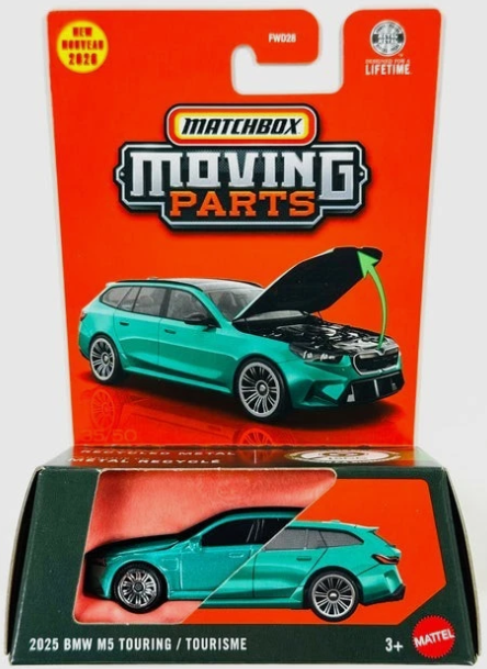 Matchbox 2026 Moving Parts, 2025 BMW M5 Touring, Isle of Man green metallic