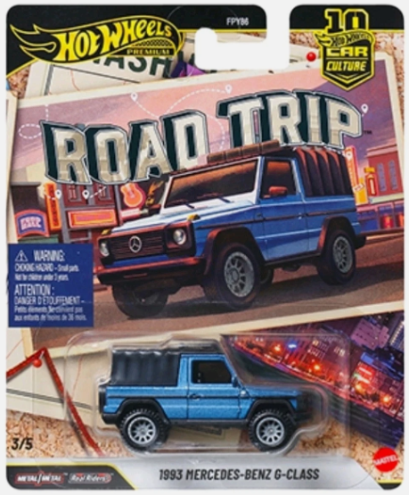 Hot Wheels 2026 Premium Road Trip 3/5, 1993 Mercedes-Benz G-Class, blue