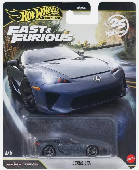 Hot Wheels 2026 Premium Fast & Furious 25th 3/5, Lexus LFA, pearl grey