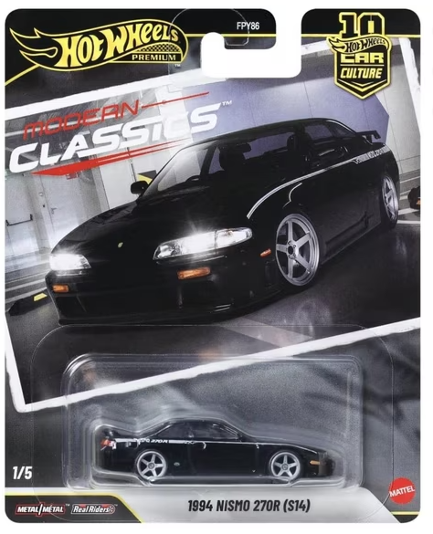 Hot Wheels 2026 Premium Modern Classics 1/5, 1994 NISMO 270R (S14), black