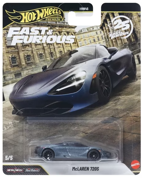 Hot Wheels 2026 Premium Fast & Furious 25th 5/5, McLaren 720s, metalflake saros